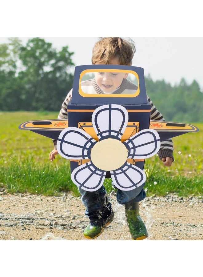 TOYANDONA TOYANDONA Wearable Cardboard Airplane Toy Boy Outfit Dress Toddler Airplane Costume Cardboard Making Air Plane Interactive Toy DIY Aircraft (Blue)  - Image 5