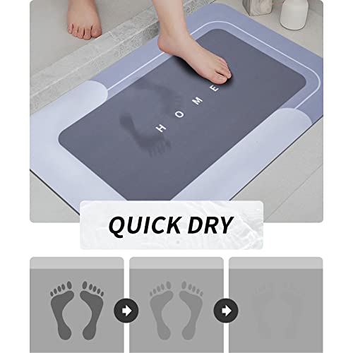 Housego 3PCS Absorbent Bath Mat Magic Rug Sets, Quick Drying Bath Mat Non-Slip Floor Rug Rubber Backed for Bathroom Kitchen Shower Sink (16.9''x23.6''+19.7''x23.6''+19.7''x31.9'', Blue) - Image 3