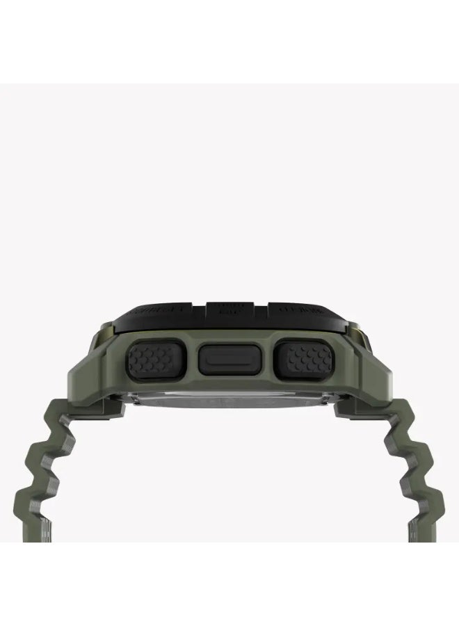 تيميكس ساعة TIMEX الرقمية للرجال بحجم 47 مم  سوار سيليكون أخضر وهيكل من الراتنج، مقاومة للماء حتى 20 ATM - Image 2