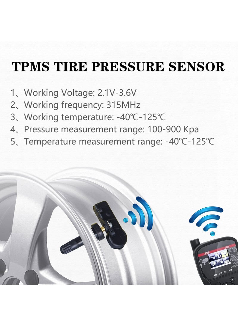 TLAXCA مستشعر TPMS 315 ميجا هرتز 4 قطع متوافق مع Lincoln Mercury Ford E150/E250/E350 Super Duty Edge Escape Focus، نظام مراقبة ضغط الإطارات يستبدل OE CM5T1A180AA 9L3Z1A189A 9L3T1A180AF  - Image 3