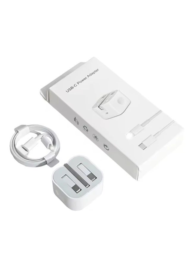 Fast Charger for iPhone 17/16/15/14/13/12 Pro Max with Cable 20W USB-C, UK Plug, Rapid Charging Adapter for iPhone & iPad, White - Image 3