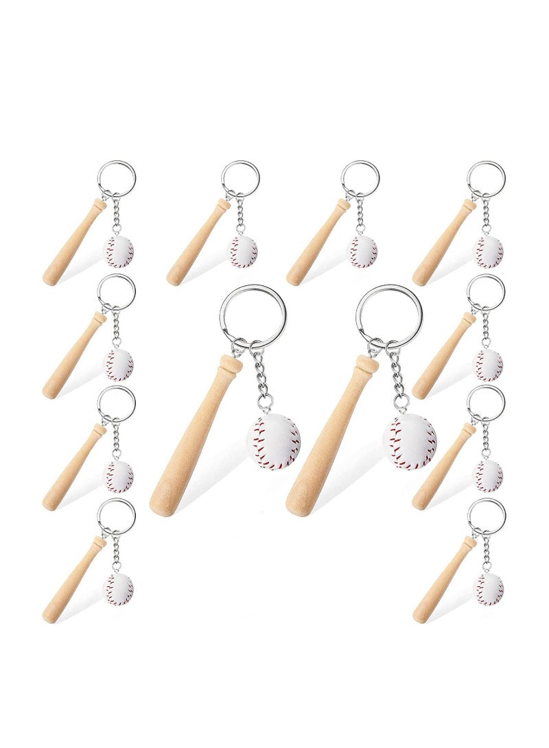 SYOSI Mini 3Inch Wooden Bat with Baseball Keychain, for Kids Age 8, Set Of 12 –Perfect for Team Giveaways, Sports & Souvenir Favors, Victory Parties, Gifts for Athletes, Moms, Dads & Coaches - Image 3