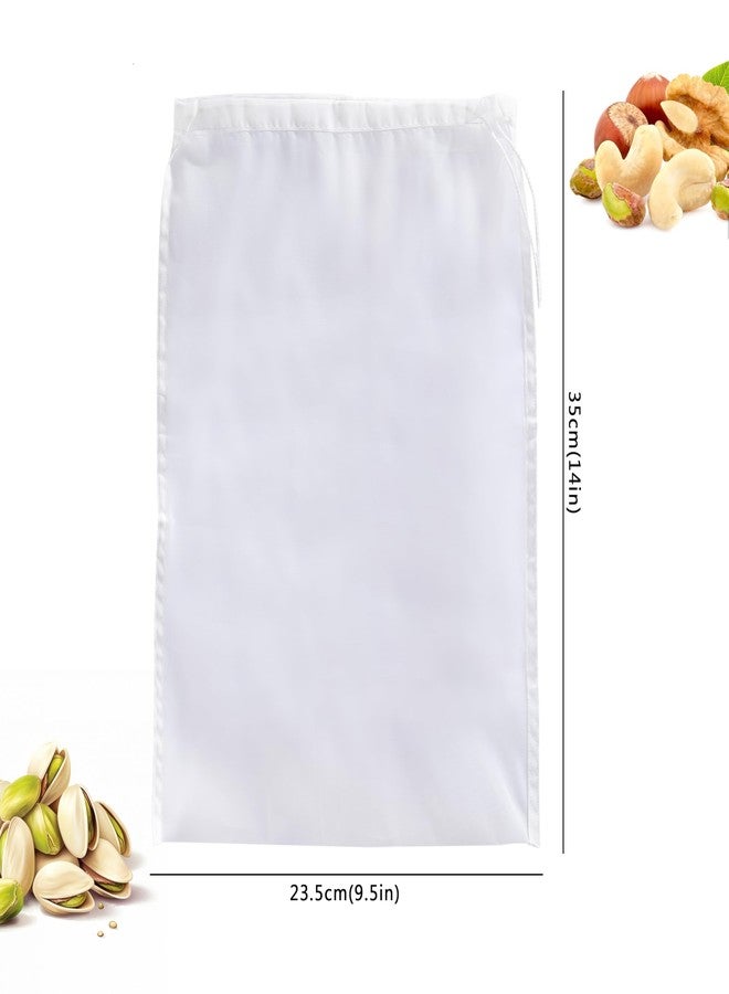 COKUMA 3 Pack Reusable Nut Milk Bag, Food-Grade Nylon Cheese Cloth Bag for Straining, Strong Fine Mesh Strainer Bags with Drawstring for Nut Milk, Cold Brew Coffee, Greek Yogurt, Tea and Juice, 9.5"x14" - Image 2
