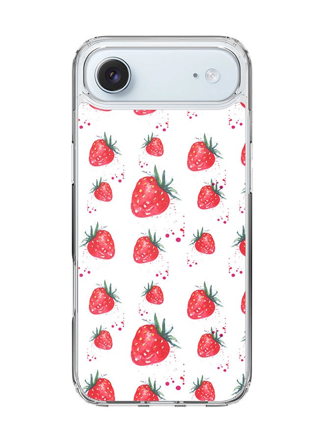 Classic Clear MagSafe Case for iPhone 17 Air , Hybrid Soft Case Flexible Edges Anti Drop TPU PC Gel Thin Transparent Cover [ Designed for iPhone 17 Air ] - Dripping Strawberries Full Print