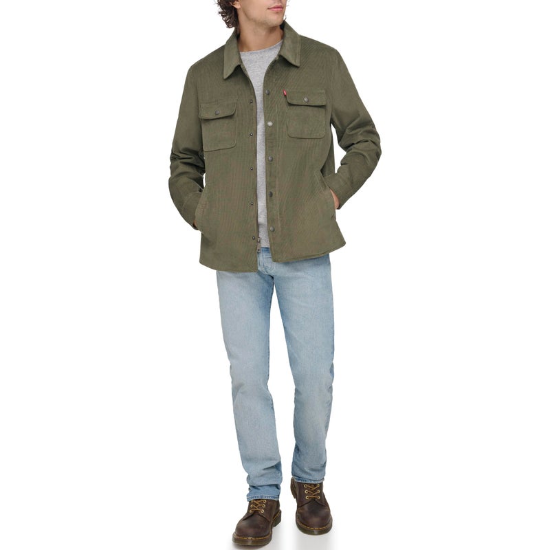 Levi's Men's Corduroy Shirt Jacket, Green Leaf Unfilled, Large - Image 1