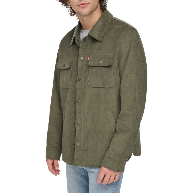 Levi's Men's Corduroy Shirt Jacket, Green Leaf Unfilled, Large - Image 3