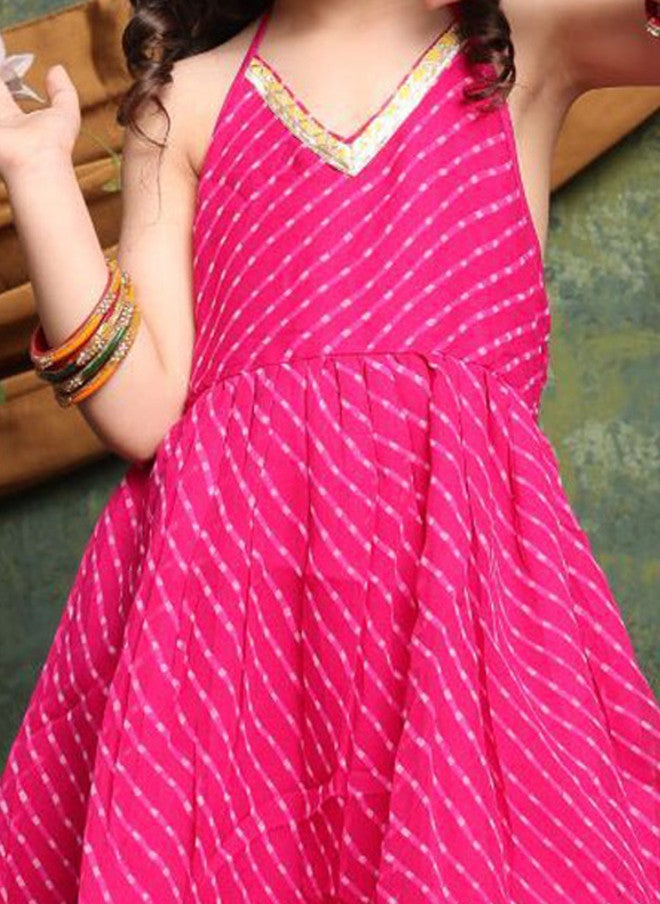 Saka Designs Leheriya Printed Kurta and Sharara Set for Girls - Image 2