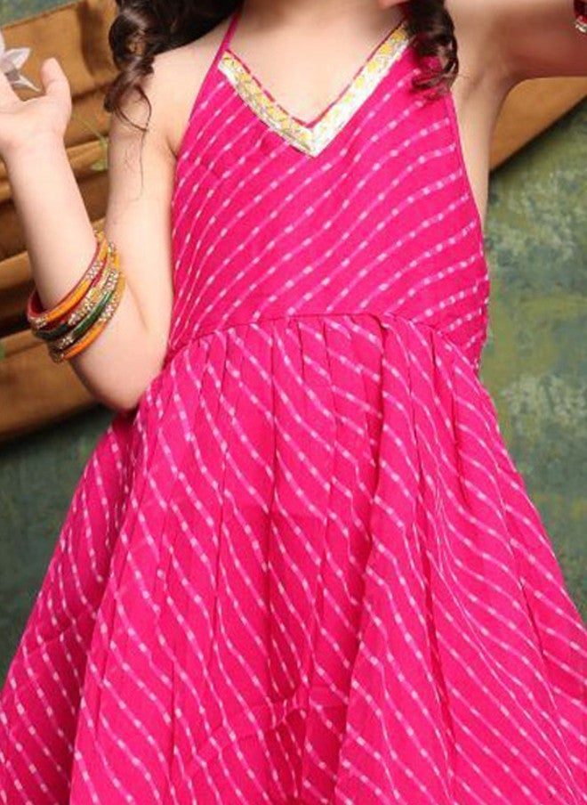 Saka Designs Leheriya Printed Kurta and Sharara Set for Girls - Image 3