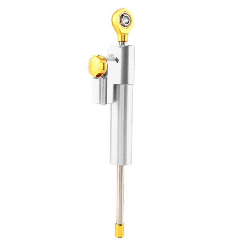 Motorcycle Steering Damper Universal Aluminum Alloy Stabilizer - Anodized Silver for High-Emissions Cars Sports Cars Street Cars - Image 4