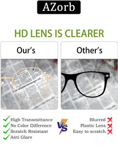 AZorb Anti Blue Light Glasses for Men Women Metal Reading Gaming Glasses Blue Light Blocking Eye Glasses Clear Lens Hexagon Frame TV Computer Eyeglasses  - Image 4