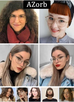 AZorb Anti Blue Light Glasses for Men Women Metal Reading Gaming Glasses Blue Light Blocking Eye Glasses Clear Lens Hexagon Frame TV Computer Eyeglasses  - Image 5