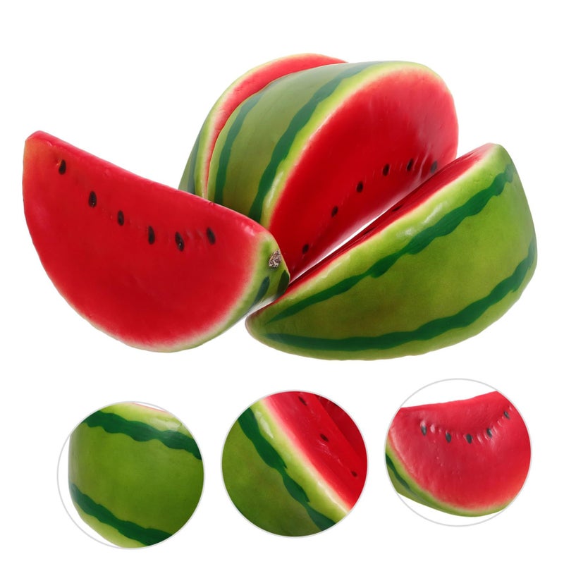 Luxshiny 4pcs Artificial Watermelon Slices Realistic Faux Fruit Props for Party Home Decor Photoshoot - Image 4