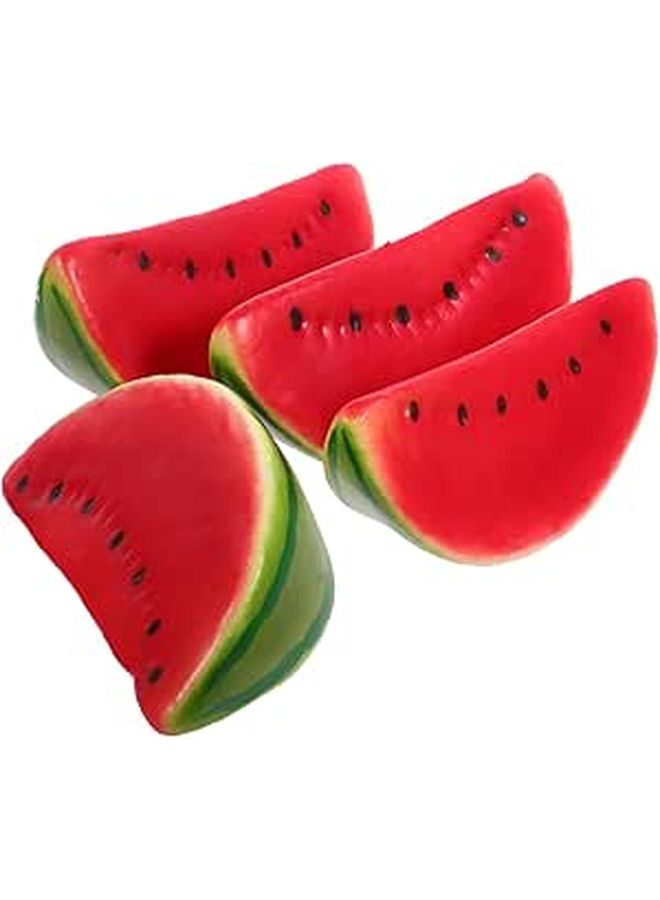 Luxshiny 4pcs Artificial Watermelon Slices Realistic Faux Fruit Props for Party Home Decor Photoshoot - Image 1