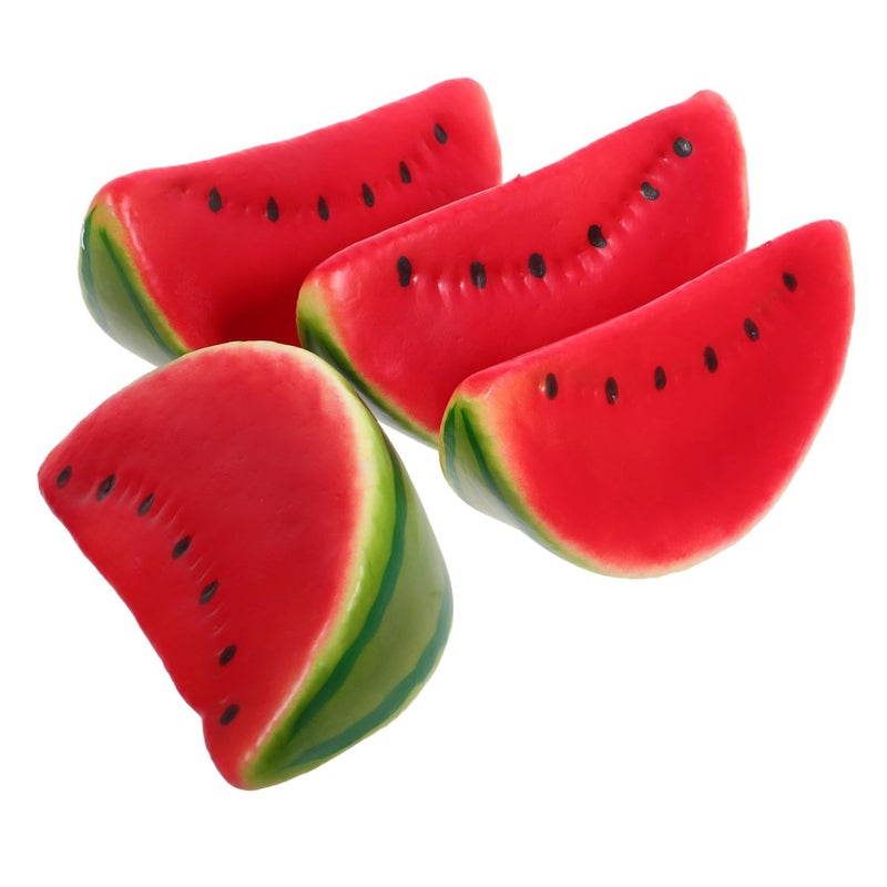 Luxshiny 4pcs Artificial Watermelon Slices Realistic Faux Fruit Props for Party Home Decor Photoshoot - Image 2