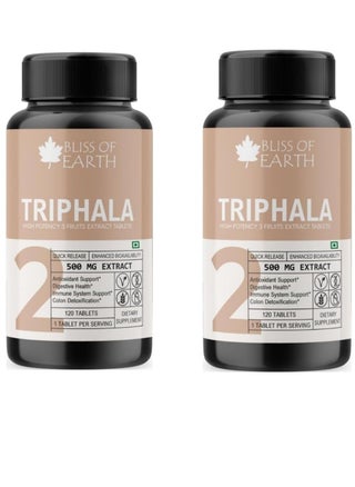 Bliss of Earth High Potency Triphala Extract Tablets 500mg With Quick Release Enhanced Bioavailability Digestive Health Constipation Relief Support 120 Tablets Pack of 2 - pzsku/Z2E1F7CEDA100D91C473FZ/45/_/1728717467/49d49091-b4f2-4adf-a93c-c3718dbe140d
