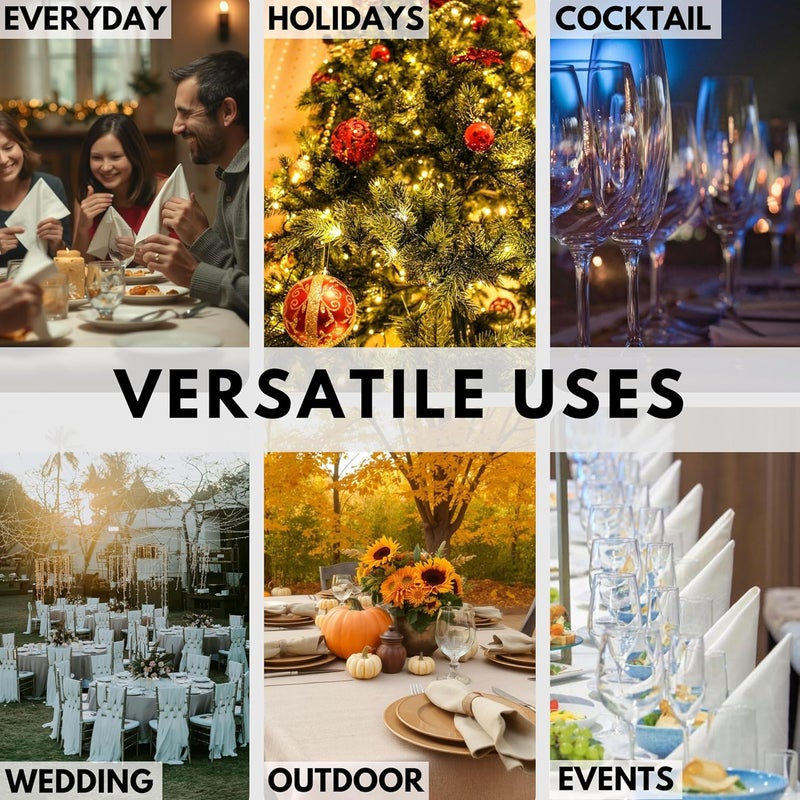 Native Fab 100 Cotton Cloth Napkins 18x18 inches Houndstooth Dinner Napkins Set of 12 Soft Breathable Absorbent Machine Washable Cloth Napkins Grey - Image 4