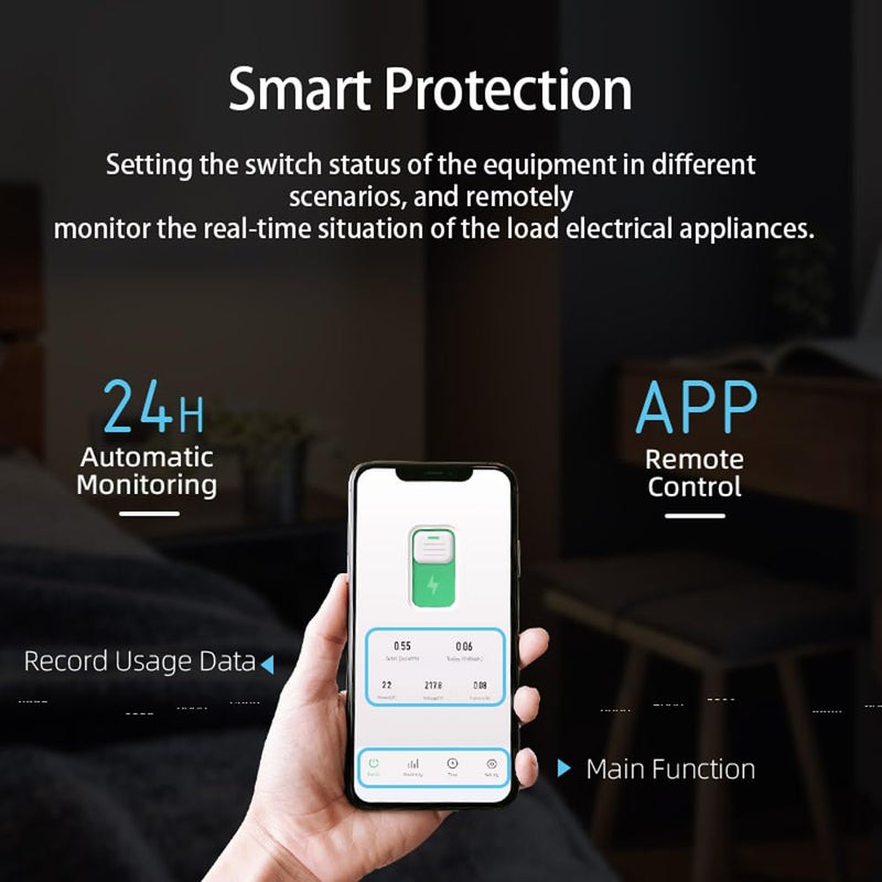 تونغو دي إي 1بلس + ن سمارت واي فاي سويتش (TONGOU DIY 1P + N Smart Wi-Fi Switch)، يعمل مع أليكسا (Alexa) وجوجل أسيستنت (Google Assistant) للتحكم الصوتي، قدرة تصل إلى 25 أمبير مع مراقب لاستهلاك الطاقة، يمكن التحكم فيه عن بعد عبر تطبيق “سمارت لايف” (Smart Life) أو تطبيق “تويا” (Tuya)، ويتمتع بوظائف إضافية (D Functions). - Image 4