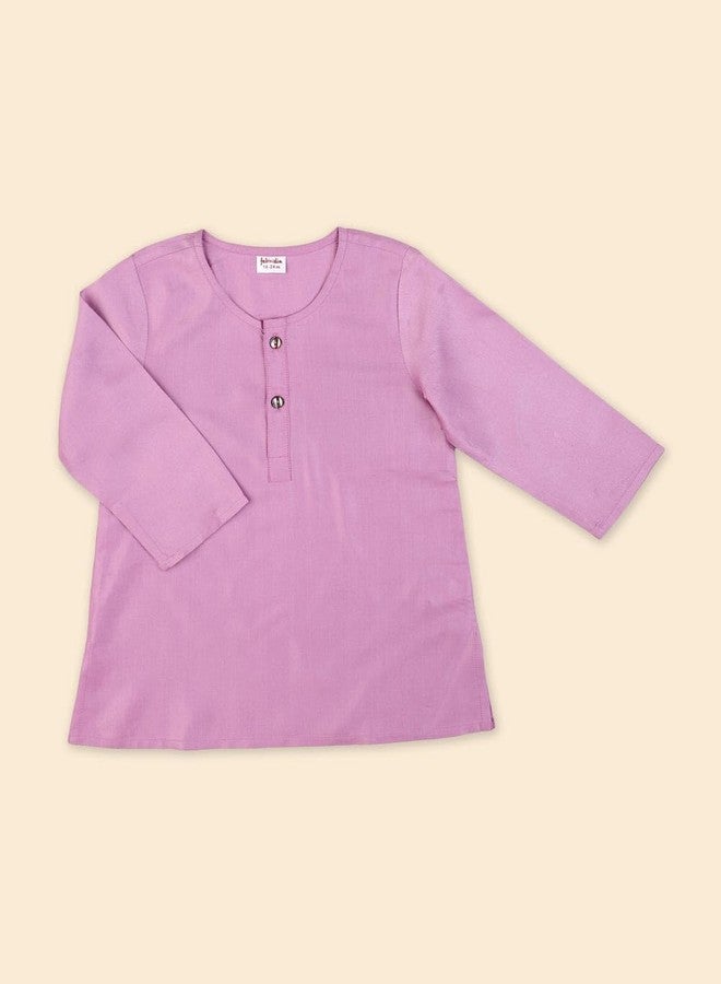Fabindia Purple Viscose Blend 3Pc Kurta Set - Image 5