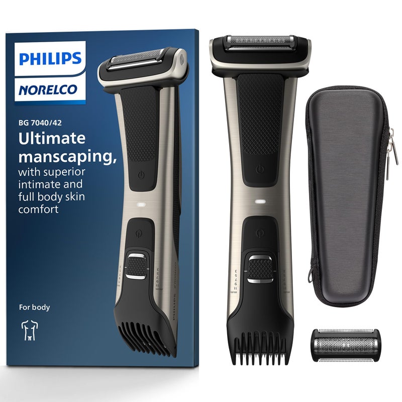 Norelco Philips Bodygroom 7000 Series, Showerproof Groin and Body Trimmer for Men, Precise Body Grooming, Adjustable Comb, Safe Even Below The Belt, 80 Min. Runtime, Model BG7040/42 - Image 1