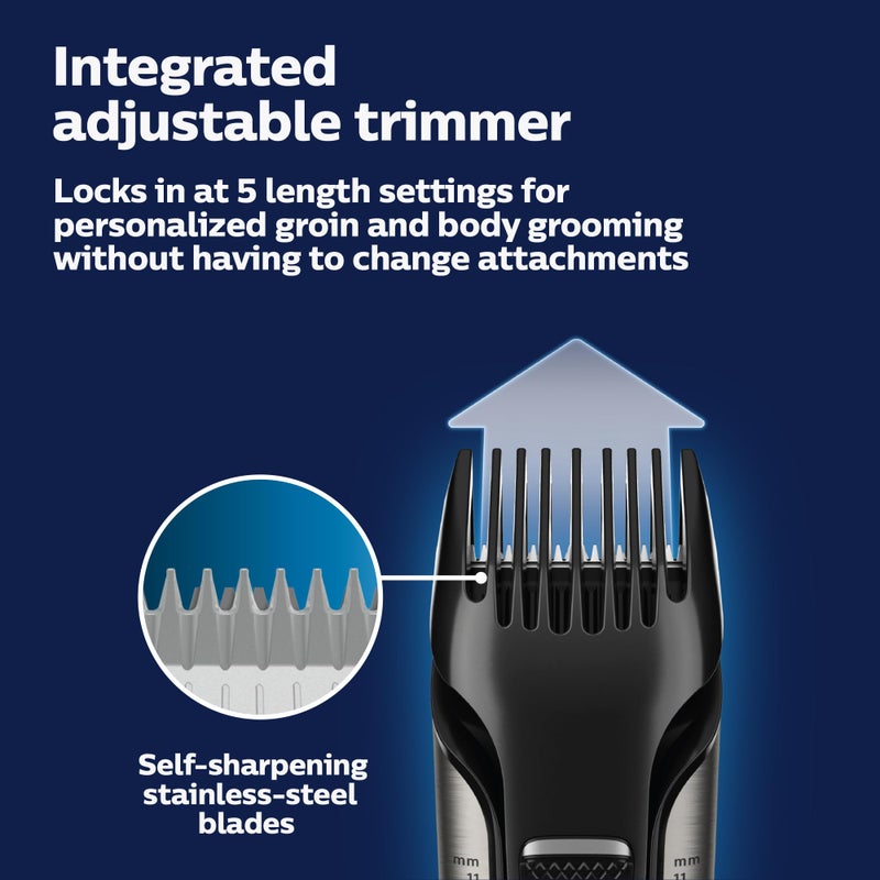 Norelco Philips Bodygroom 7000 Series, Showerproof Groin and Body Trimmer for Men, Precise Body Grooming, Adjustable Comb, Safe Even Below The Belt, 80 Min. Runtime, Model BG7040/42 - Image 4