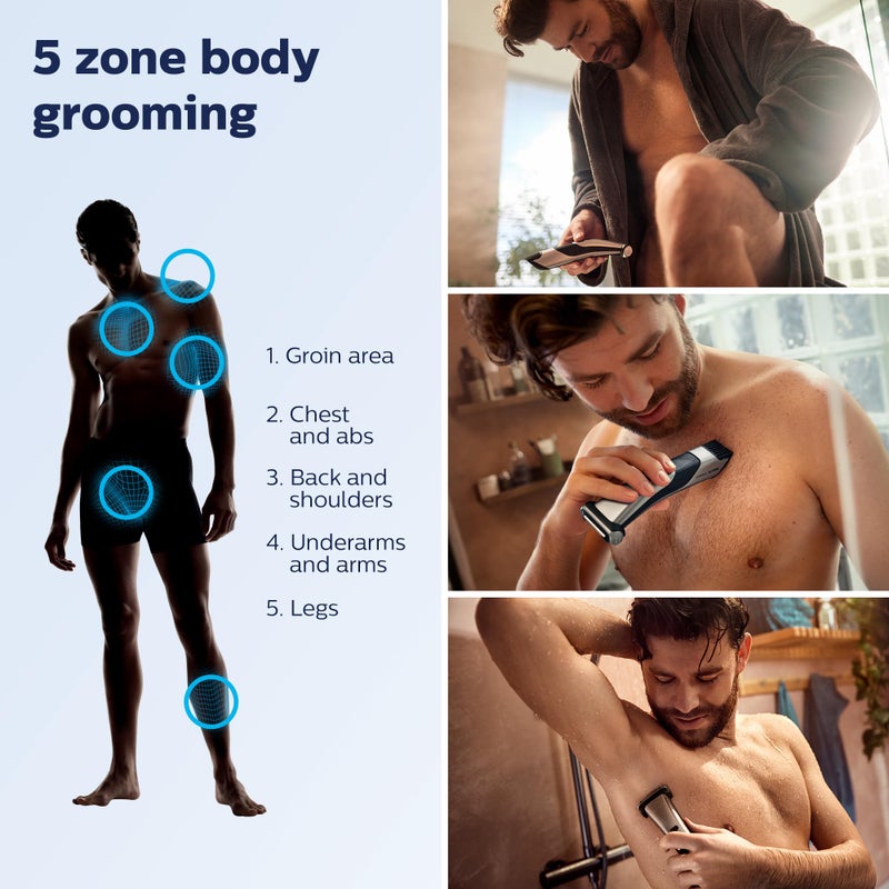 Norelco Philips Bodygroom 7000 Series, Showerproof Groin and Body Trimmer for Men, Precise Body Grooming, Adjustable Comb, Safe Even Below The Belt, 80 Min. Runtime, Model BG7040/42 - Image 2