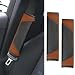 ongfuwu 2PCS Car Seat Belt Cover Pad Soft Carbon Fiber Leather Seatbelt Shoulder Protector for a More Comfortable Driving Universal Safety Belt Strap Cover to Protect Your Neck Coffee - Image 2