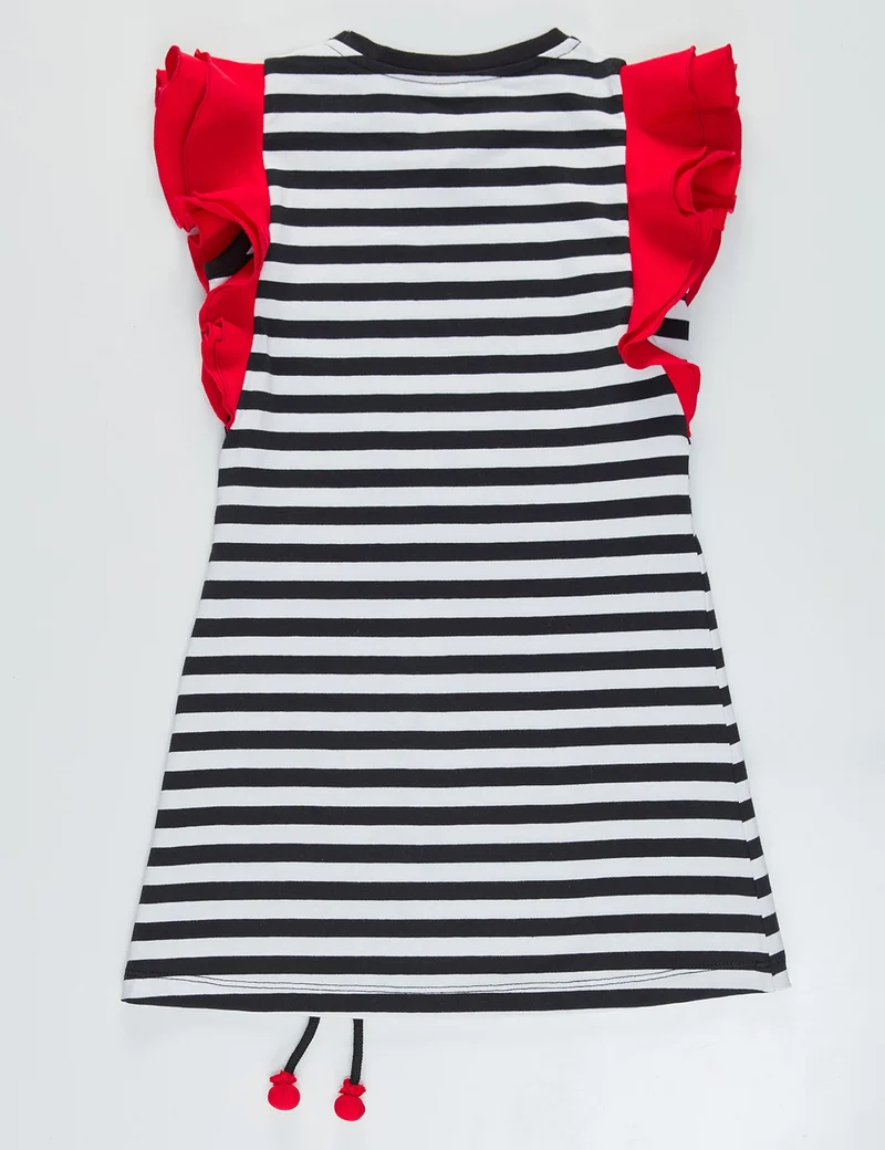 Denokids Striped Ruffle Dress