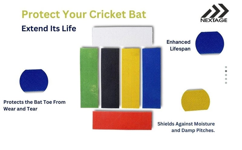 Nextage Toe Guard for Cricket Bat – Damage Prevention from Wet Conditions , Protection Durable and Anty Scuff Moisture Resistant , Pack of 6 Pcs - Image 2