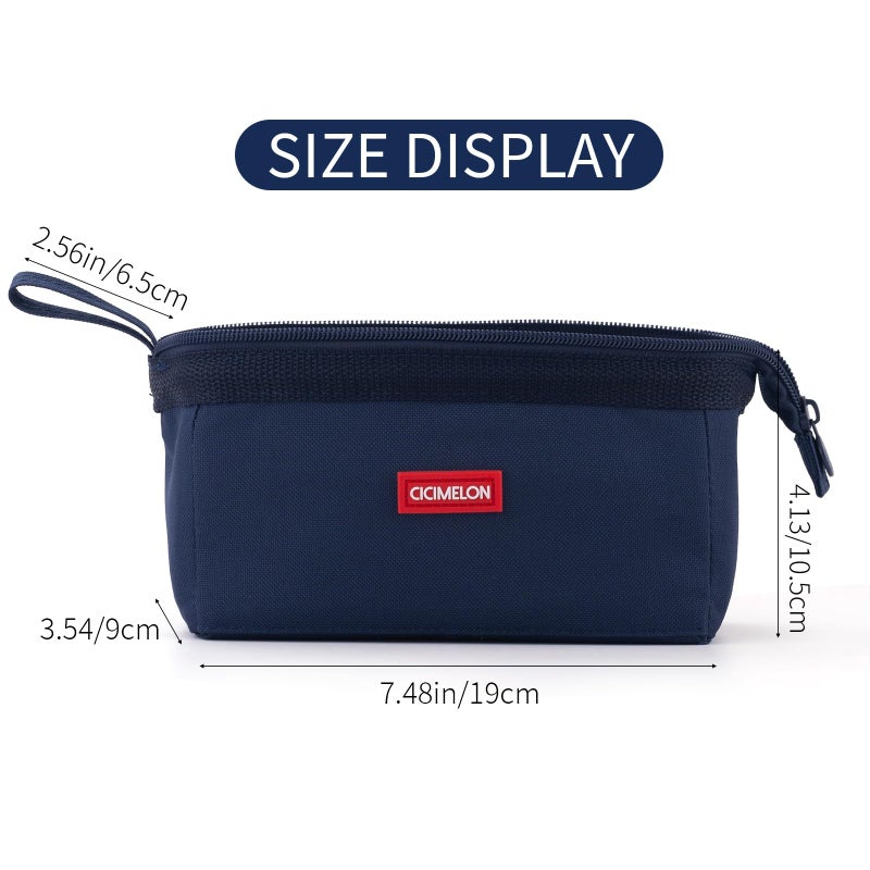CICIMELON Pencil Case Large Capacity Pencil Pouch Pen Bag for School Teen Girl Boy Men Women (Navy) - Image 3