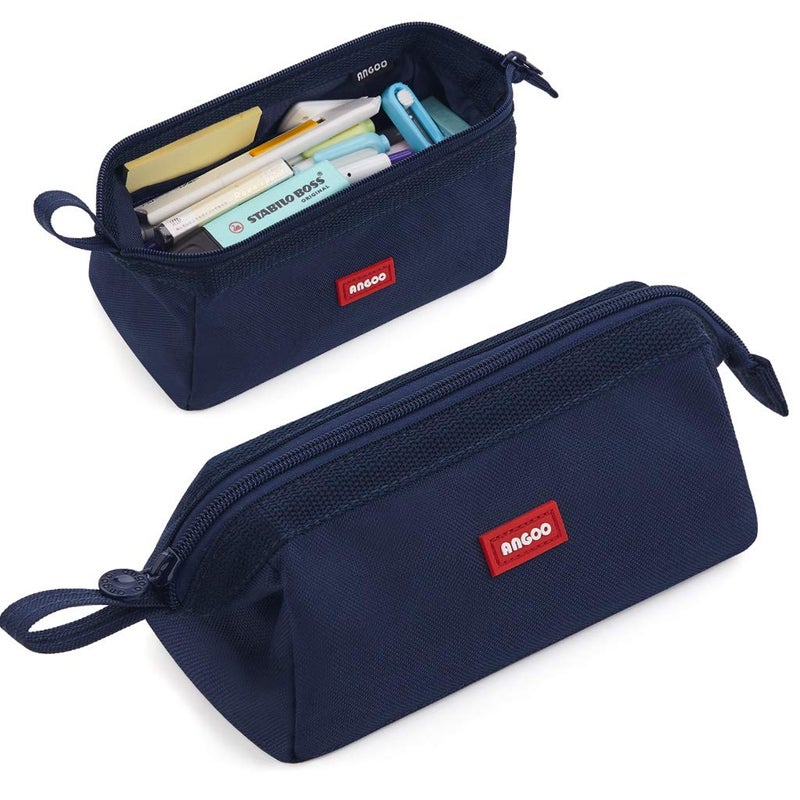 CICIMELON Pencil Case Large Capacity Pencil Pouch Pen Bag for School Teen Girl Boy Men Women (Navy) - Image 1