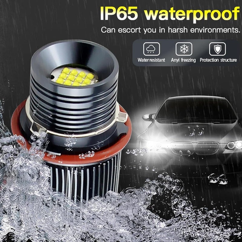 APMAT E39 LED Angel Eyes Ring Halo Bulbs E53 Marker Lights Compatible for BMW 1 5 6 7 Series X3 X5 (E39 E53 E60 E61 E63 E64 E65 E66 E83 E87), 160W 6000K White Lamps - Image 5