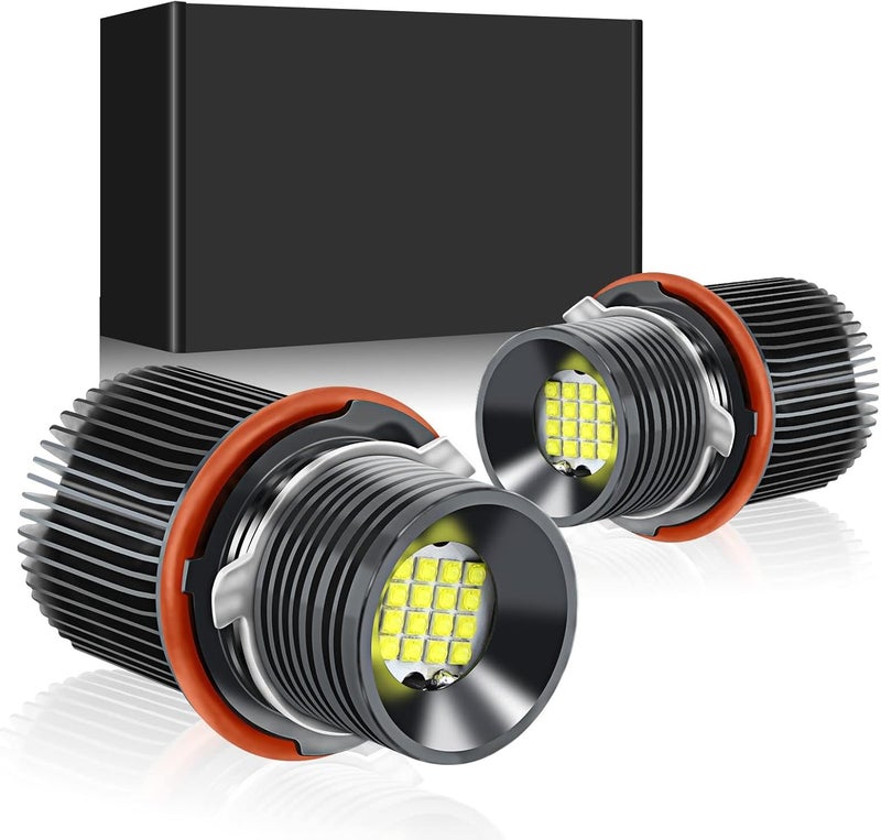 APMAT E39 LED Angel Eyes Ring Halo Bulbs E53 Marker Lights Compatible for BMW 1 5 6 7 Series X3 X5 (E39 E53 E60 E61 E63 E64 E65 E66 E83 E87), 160W 6000K White Lamps - Image 1
