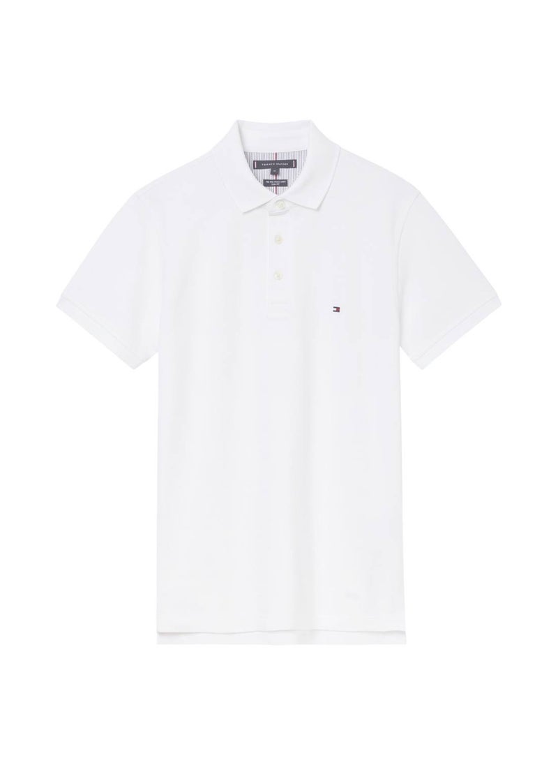 TOMMY HILFIGER Men's 1985 Collection Slim Fit Polo - Cotton, White  - Image 1