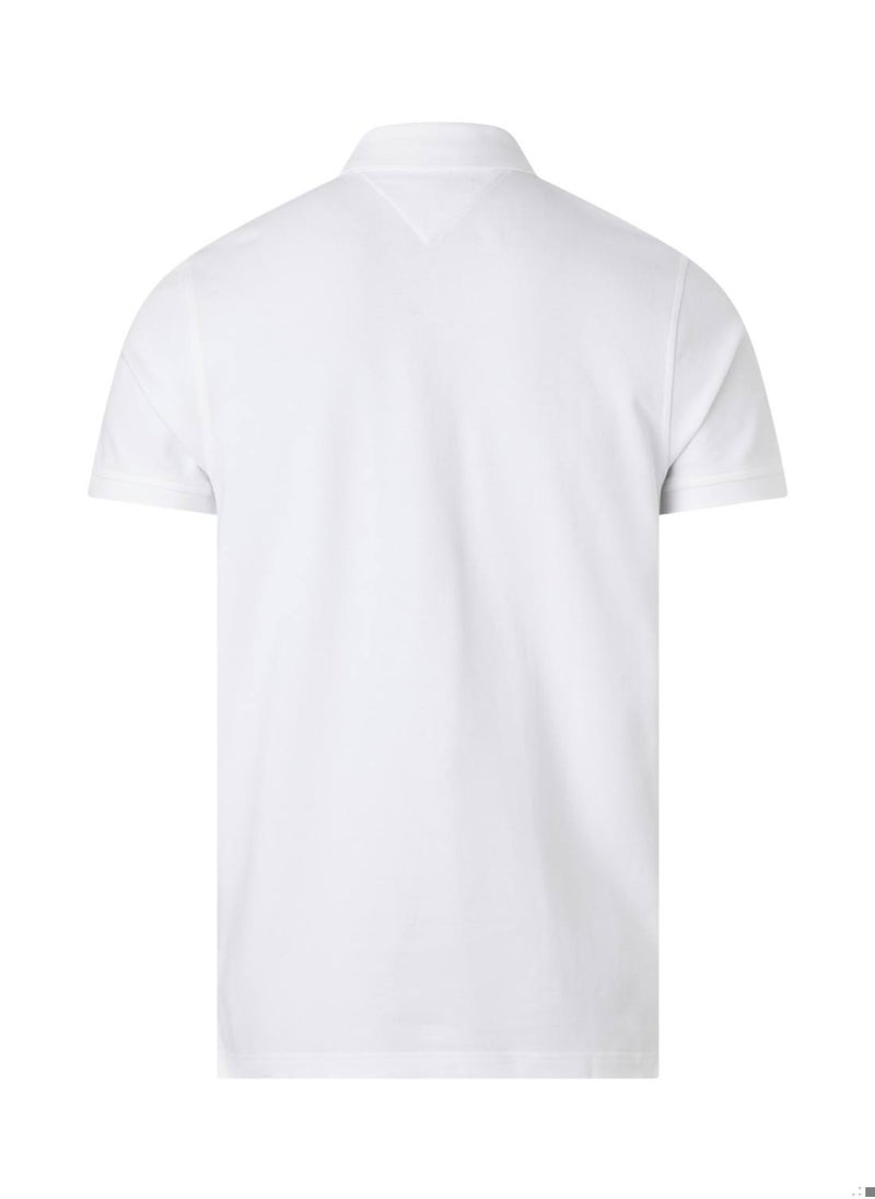 TOMMY HILFIGER Men's 1985 Collection Slim Fit Polo - Cotton, White  - Image 2