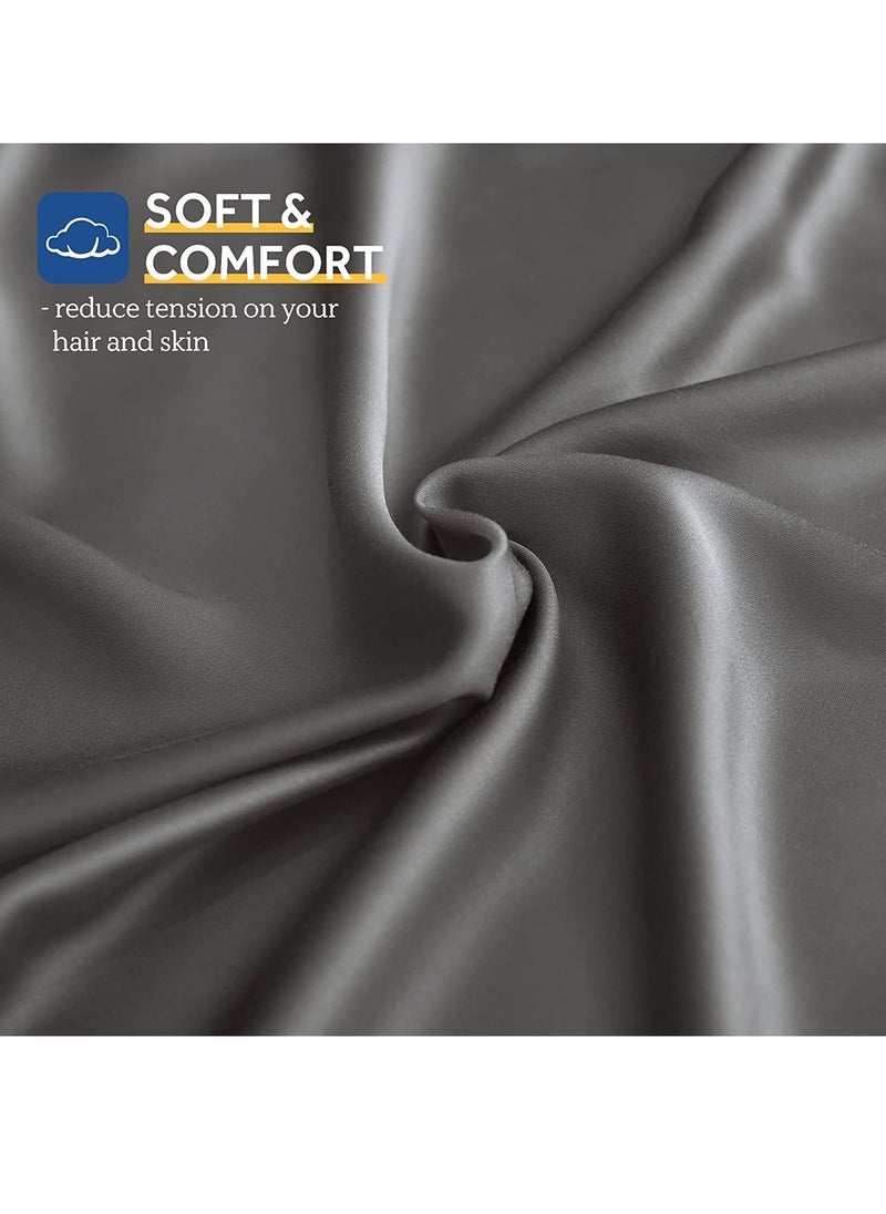 SYOSI - SYOSI 4 Pack Cooling Bed Sheets Set for Night Sweats, 100% Rayon from Bamboo Sheets, Queen Size Luxury Silky Feel Hotel Bedding Queen Size, Dark Grey - Image 1