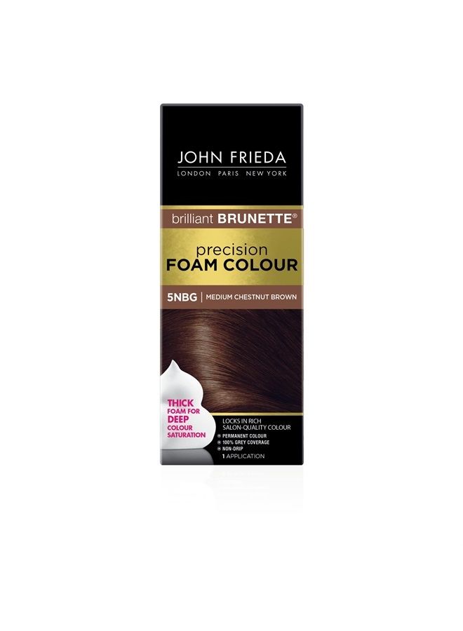 John Frieda Precision Foam Permanent Hair Colour in 5NBG Medium Chestnut Brown - Image 4