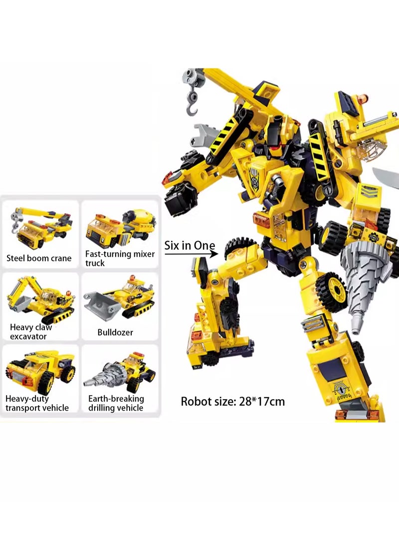 Loquat Children's Educational Building Block Toys Mecha Small Particles Deformation Robot (Engineering Mecha) - Image 2