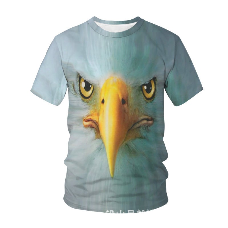 Summer Fashion Animal 3D Digital Printing Men'S Round Neck T-Shirt 2022 New Short Sleeve Top - Image 3
