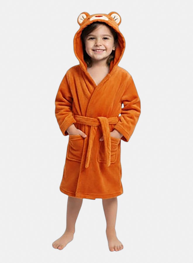 Cotton Front Pockets and Waist Belt Soft Bathrobe For Kids