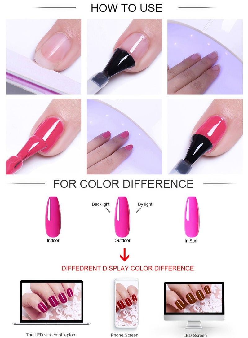 23Pcs Gel Nail Polish Set with 20 Colors Gel Nail and Base Gel Top Coat Matte Top Coat for Nail Art Salon for Women - Image 5