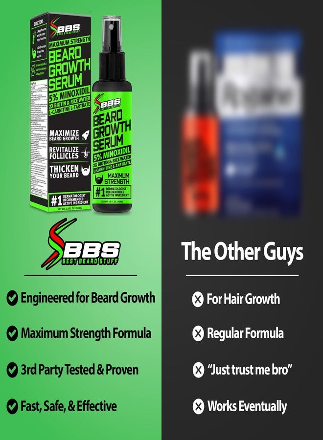 BBS BEST BEARD STUFF Minoxidil for Beard Growth – 5% Serum with 2X Biotin & Rice Water, Promotes Thicker, Fuller Facial Hair, Ideal for Patchy Areas, Revitalizes Follicles - Image 5