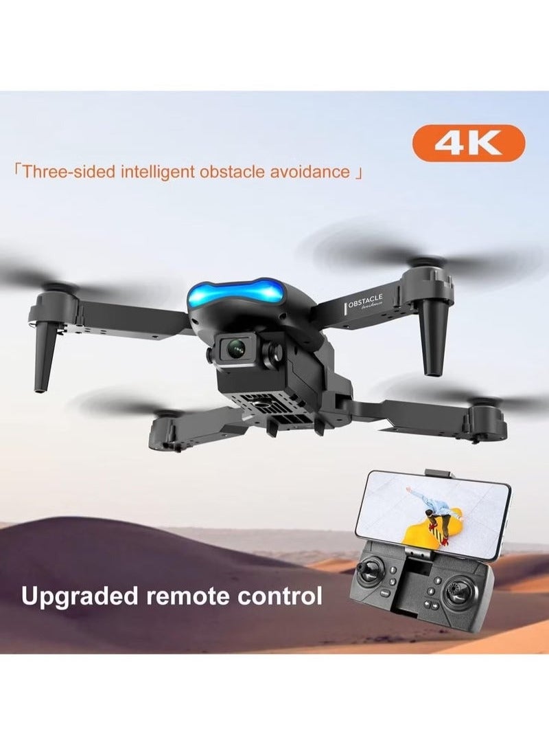 E99 Drone with Dual HD Camera | Foldable Remote Control Drone for Adults & Beginners | Wifi FPV Live Video | 6-Axis Gyro Stabilization | Easy-to-Fly Quadcopter with Long Battery Life | Compact Aerial Photography Drone with One-Key Takeoff