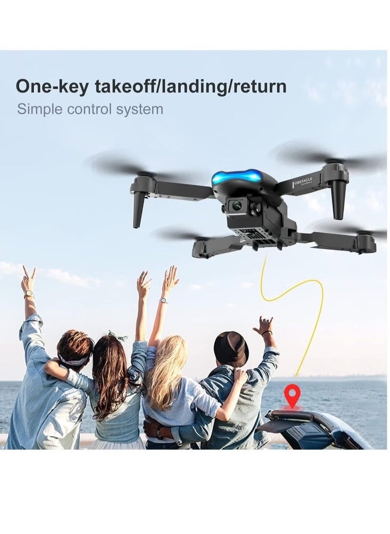 JAJEEK - E99 Drone with Dual HD Camera | Foldable Remote Control Drone for Adults & Beginners | Wifi FPV Live Video | 6-Axis Gyro Stabilization | Easy-to-Fly Quadcopter with Long Battery Life | Compact Aerial Photography Drone with One-Key Takeoff - Image 1