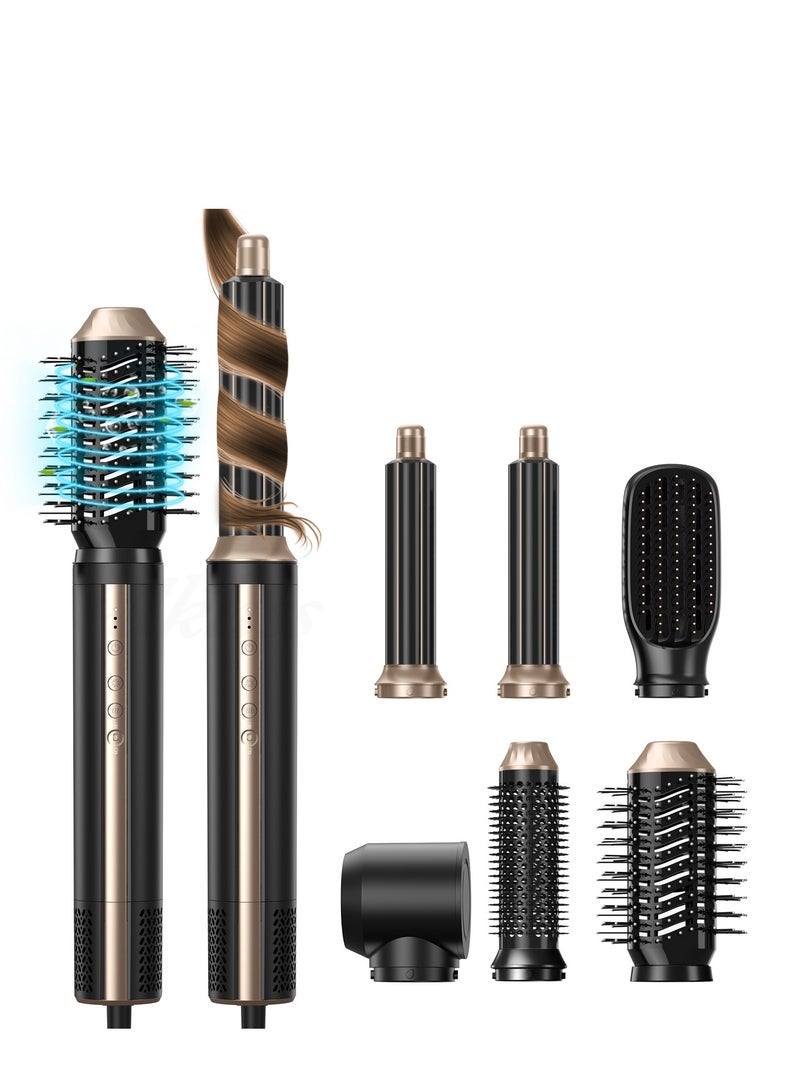 UKLISS Hair Dryer Brush 6 in 1 Hot Air Styler, Negative Ionic Fast Drying Multi Styler for Curling, Straightening & Volumizing - Image 1