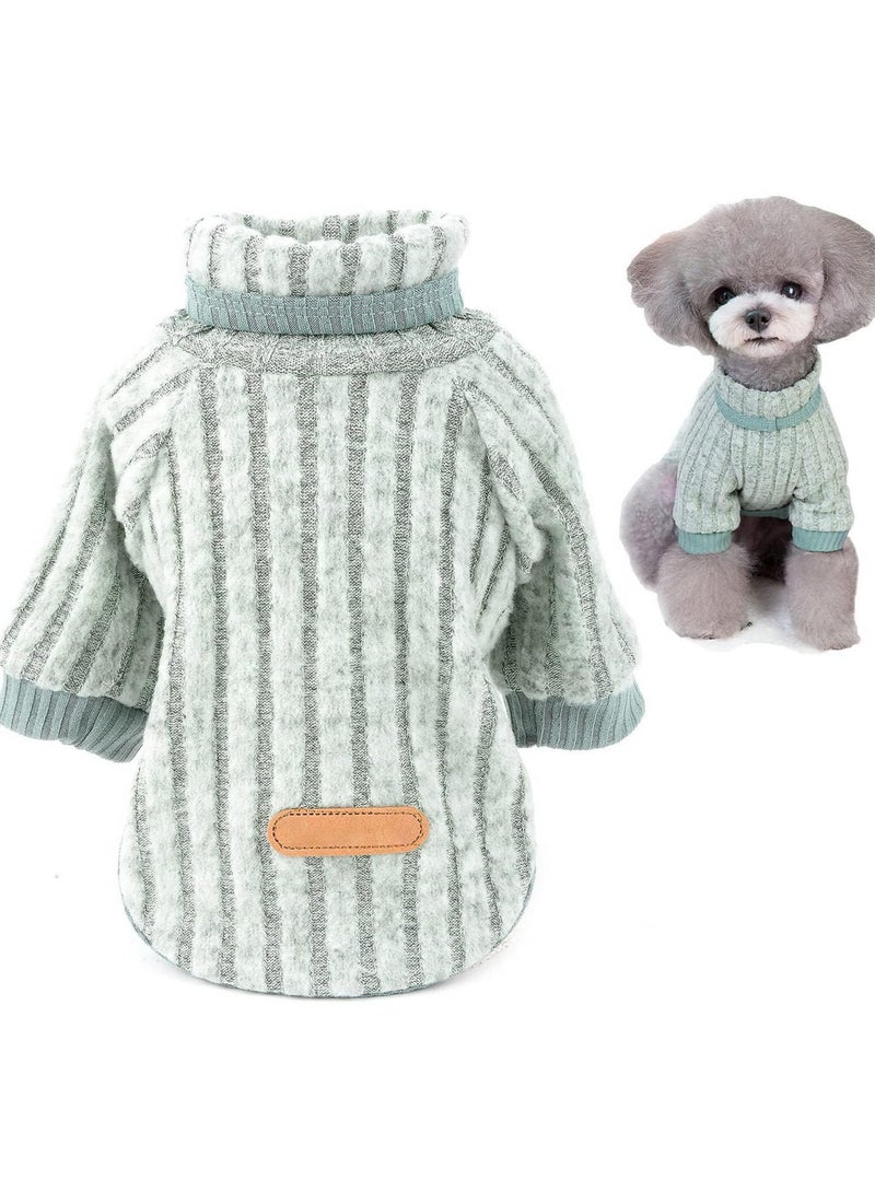 erorex Pet Pullover Turtleneck, Pet Sweater Thick Warm Clothes, Cozy Soft, Fall Winter Warm, Dog Pajamas for Small Dogs Boy Girl, Green - Image 1