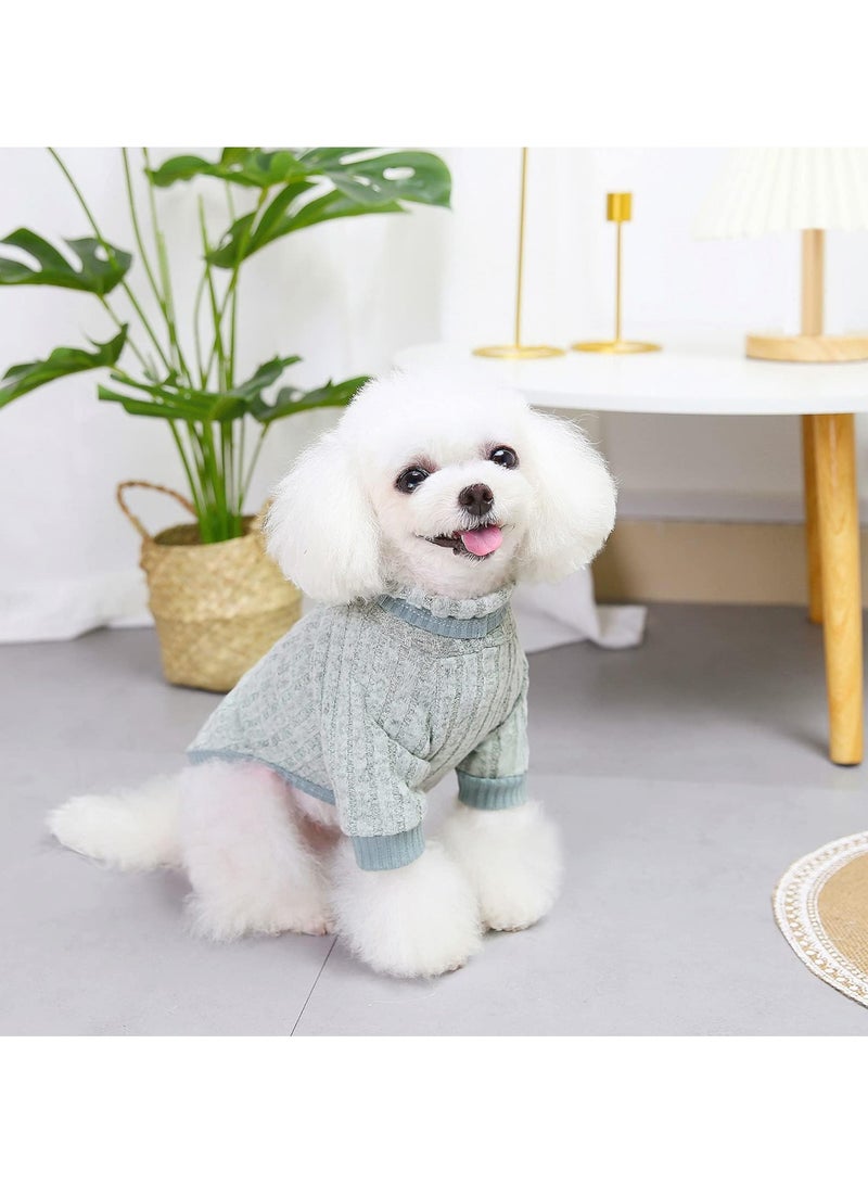 erorex Pet Pullover Turtleneck, Pet Sweater Thick Warm Clothes, Cozy Soft, Fall Winter Warm, Dog Pajamas for Small Dogs Boy Girl, Green - Image 3