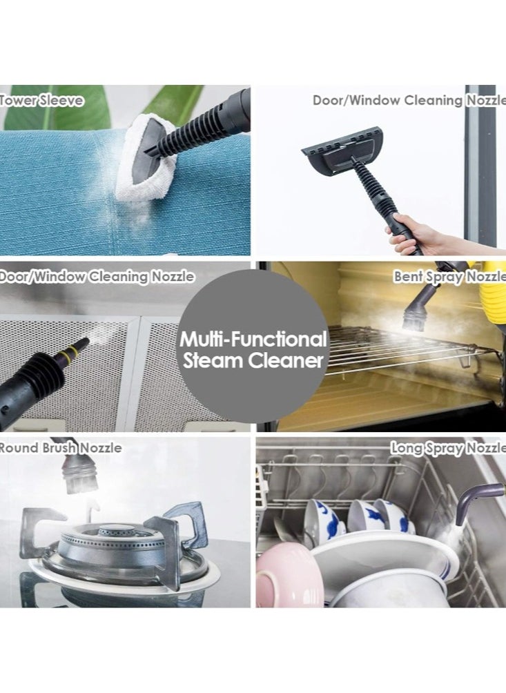 Joshberg - Handheld Steam Cleaner, Steamer for Cleaning with 9 Accessories, Multipurpose Portable Upholstery Steamer with Safety Lock for Carpet Curtain Car Seat to Remove Grime, Grease, Save Time and Effort - Image 1