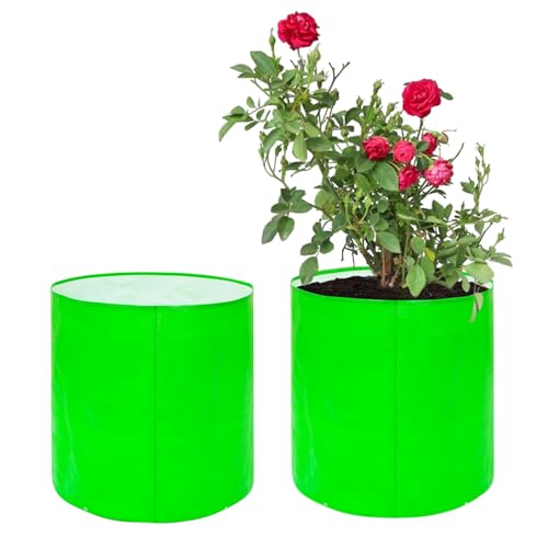 BIANCO Grow Bags for Gardening Vegetables Herbs & Flowers (Set of 2) Planter Bags for Home Balcony Terrace & Outdoor Farming (9 Inch, 250gsm) Heavy Duty Reusable Gallon Grow Bags - Image 1