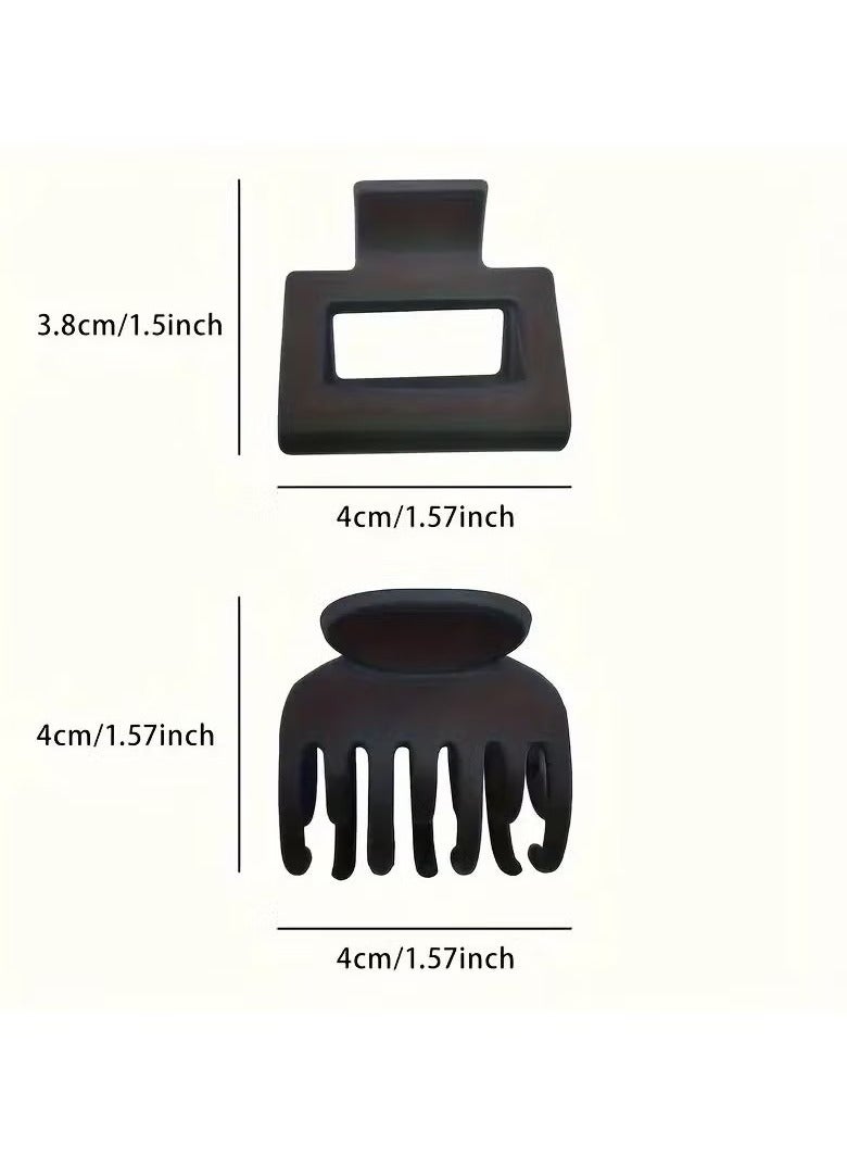 Goolsky 8Pcs Medium Claw Hair Clips For Women, Matte Rectangle Or Double Row Teeth Hair Claw Clips For Thin/Medium Fine Hair, Non Slip Jaw Clips - Image 5