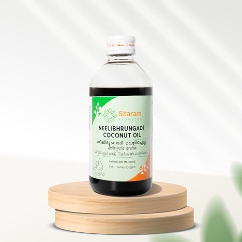 Sitaram Ayurveda Neelibringadi Keram (Coconut Oil) | Ayurvedic Hair Oil | Classical Formulation for Scalp Care | With Indigo, Bhringraj & Amla | 200 ml - Image 1